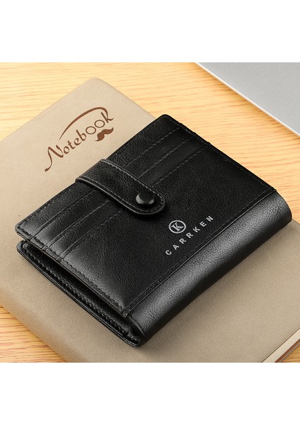 Cüzdan Erkek Kısa Retro Rahat Erkek Çoklu Kart Cüzdan Çok Fonksiyonlu Gençlik Toka Ultra Ince Yumuşak Kart Sahibinin (Yurt Dışından) indirimleri