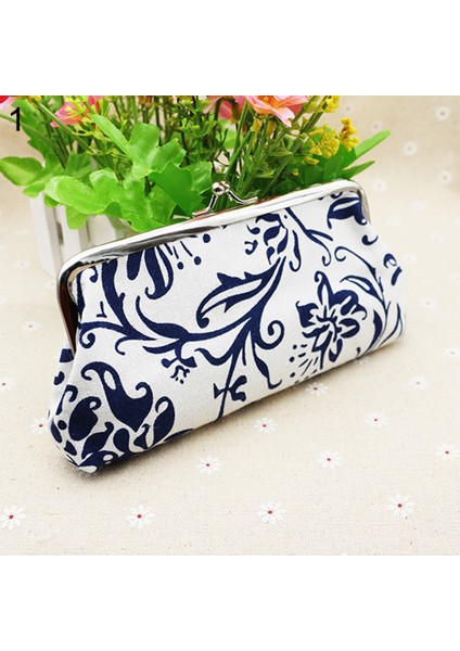 Microgood Kadın Dikdörtgen Kanvas Agrafe Çanta Cüzdan Kart Tutucu Para Debriyaj Çanta (Yurt Dışından) indirimleri