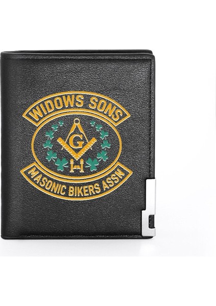Erkek Kadın Deri Cüzdan Masonik Dullar Oğulları Kapak Cüzdan Ince Kredi Kartı/kimlik Sahipleri Ekler Para Çantası Erkek Kısa Çantalar (Yurt Dışından) indirimleri