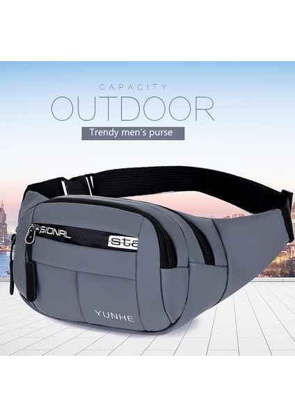 Su Geçirmez Oxford Kumaş Çok Fonksiyonlu Kemer Çantası Mektup Baskılı Çapraz Vücut Göğüs Cebi Fermuar Kapatma Bozuk Para Cüzdanı 5 Türleri Erkekler (Yurt Dışından)