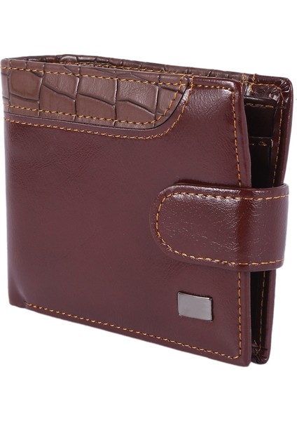 Est Moda Kısa Erkek Cüzdan Fotoğraf Tutucu Para Cebi Pu Deri Fermuar ve Çile Erkek Çanta Para Çantası (Kahve) (Yurt Dışından) modelleri