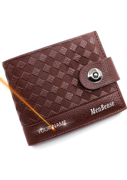 2022 Yeni Kısa Erkek Cüzdan Basit Para Cebi Adı Kazınmış Erkek Çantalar Kart Tutucu Manyetik Toka Tasarım Ince Erkek Cüzdan (Yurt Dışından)