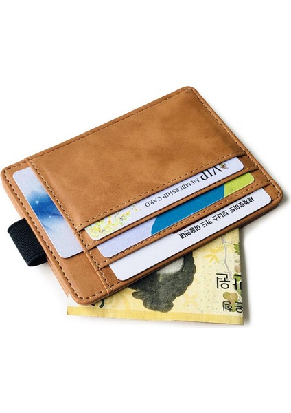 Moda Pu Deri Basit Erkek Kımlık Kartı Paketi Dayanıklı Ince Elastik Kayış Kredi Kartları Tutucu Deri Çanta Boys Için Yeni 2022 (Yurt Dışından)