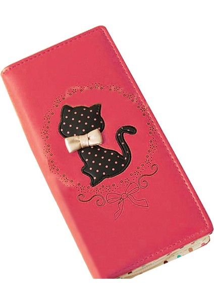 Amart-D Kız Bifold Deri Çanta Noktalar Karikatür Kedi Desen Debriyaj Uzun Fermuar Cüzdan Çanta (Yurt Dışından) fiyatları