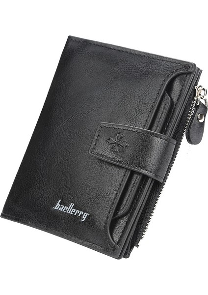 Baellerry Erkek Kısa Cüzdan Kore Versiyonu Tokalı Çoklu Kartlı Cüzdan Büyük Kapasiteli Dikey Ehliyet Cüzdanı (Yurt Dışından) fırsatları
