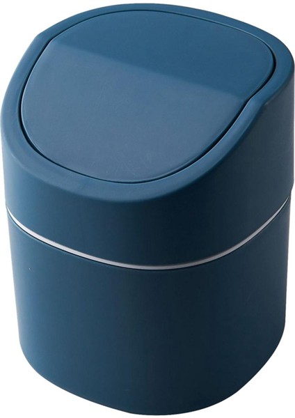 Masaüstü Mini Çevirme Çöp Kutusu Iskandinav Ev Yaratıcı Kapalı Çöp Oturma Odası Basın Tipi Basit Masa Sepeti-Mavi (Yurt Dışından)