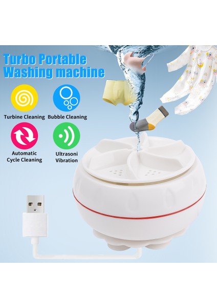 USB ile Çalışan Turbo Çamaşır Makinesi Taşınabilir Çamaşır Aleti Kir Temizleme Temizleme Ekipmanı Mini Ultrasonik Yıkama 4 Vitesli Ayarlanabilir Giysi Çorap Çorap Takı Gözlük Meyve (Yurt Dışından) fiyatları