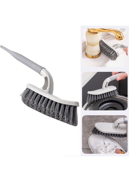 Banyo Tuvalet Uzun Saplı Mutfak Kıl Zemin Temizleme Fırçası Kir Temizleme (Yurt Dışından)