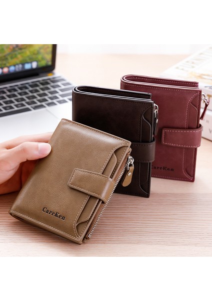 Yeni Erkek Kısa Cüzdan Kore Versiyonu Rahat Moda Toka Cüzdan Kadın Çoklu Kartlı Ehliyet Cüzdanı (Yurt Dışından) fırsatları