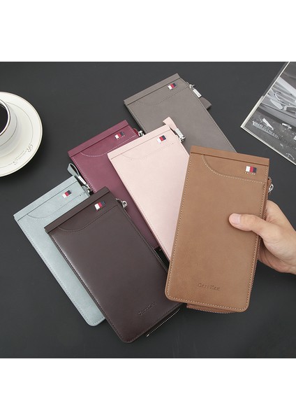 2022 Yeni Erkek Uzun Kart Sahibi Kore Rahat Gençlik Toka Kart Sahibi Çoklu Kart Fermuarlı Kartvizitlik (Yurt Dışından) fiyatları