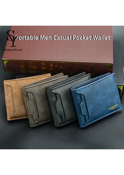 Sunnyheart Cep Cüzdanı Ince Gündelik Ikiye Katlanmış Erkek Para Çantası (Yurt Dışından)