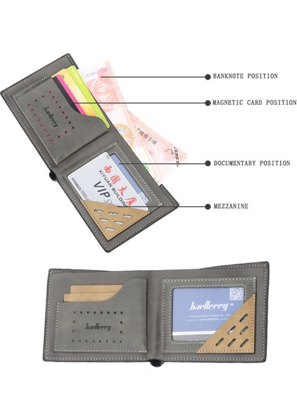 Baellerry Erkek Cüzdan Kısa Isim Özelleştirilmiş Kart Tutucu Klasik Erkek Cüzdan Fotoğraf Tutucu Adı Kazınmış Marka Erkek Cartera (Yurt Dışından) modelleri