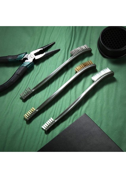 Adet Mini Tel Fırça Seti Çizik Tel Kıllar Fırça Seti Naylon Pirinç Fırça Detaylandırma Temizleme Kaynak Cürufu ve Pas (Yurt Dışından) modelleri