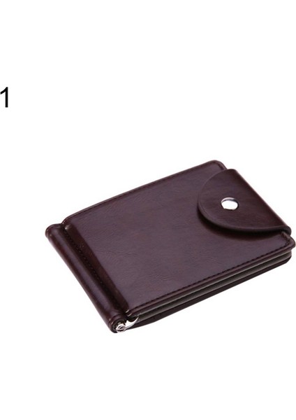 Microgood Erkekler Ince Bifold Suni Deri Para Klip Kredi Kartı Tutucu Çıtçıtlı Cüzdan (Yurt Dışından)