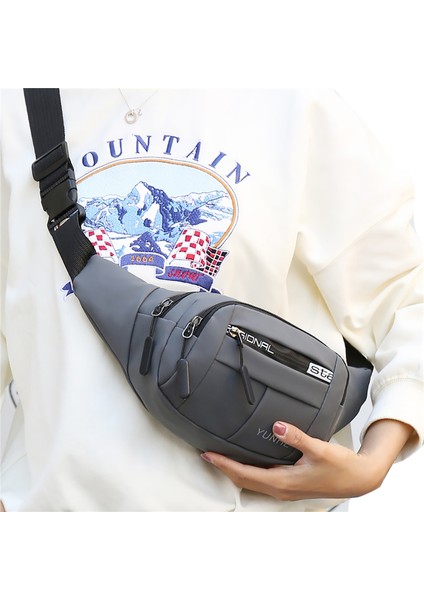 Su Geçirmez Oxford Kumaş Çok Fonksiyonlu Kemer Çantası Mektup Baskılı Çapraz Vücut Göğüs Cebi Fermuar Kapatma Bozuk Para Cüzdanı 5 Türleri Erkekler (Yurt Dışından) modelleri