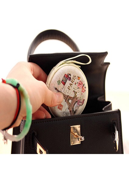 Taşınabilir Güzel Yuvarlak Cüzdan Karikatür Eyfel Kulesi Kulaklık Anahtar Tutucu Kılıf Çanta (Yurt Dışından) fiyatları