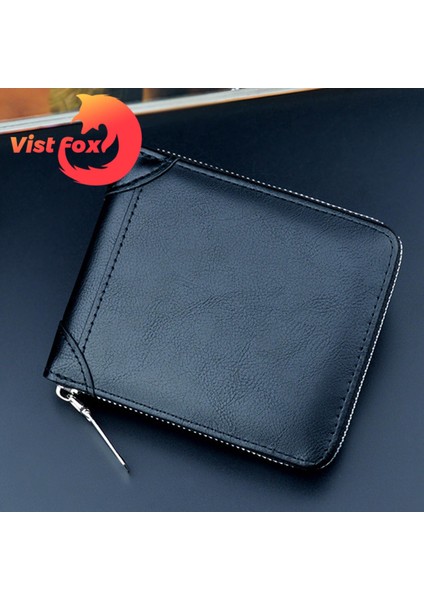 Vist Fox Erkek Çanta Vintage Retro Nedensel Erkek Para Çantası Kimlik Kartı Tutucu (Yurt Dışından) modelleri