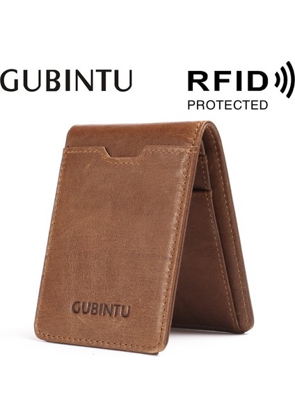 Ince Deri Erkek Cüzdan Minimalist Vintage Rfıd Cüzdan Hakiki Ince Mini Cüzdan Erkek Küçük Çanta Küçük Kredi Kartı Tutucu B325 (Yurt Dışından)