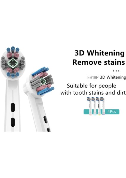 Adet Elektrikli Diş Fırçası Yedek Fırça Kafaları Braun Oral B Diş Fırçası Kafası Oral B 3D Beyazlatma Diş Fırçası Kafası Memesi (Yurt Dışından) fiyatları