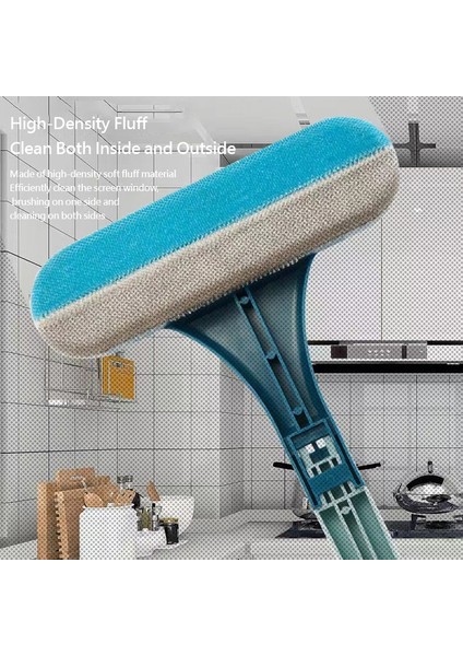 3'ü 1 Arada Cam Temizleme Araçları Çift Taraflı Teleskopik Çubuk Pencere Temizleyici Paspas Silecek Silecek Uzun Saplı Fırça Mutfak Aksesuarları (Yurt Dışından) indirimleri