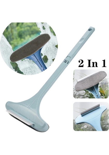 2 In 1 Çift Taraflı Pencere Toz Giderme Fırçası Ev Uzatılmış Pencere Kazıyıcı Sökülmesi Olmayan Cam Ekran Pencere Temizleme Fırçası (Yurt Dışından)