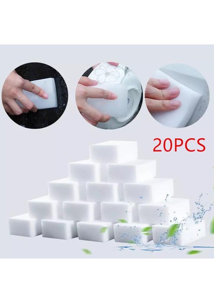 20 Adet Melamin Sünger Sihirli Sünger Silgi Ev Temizleyici Temizlik Süngerleri Anlan (Yurt Dışından)