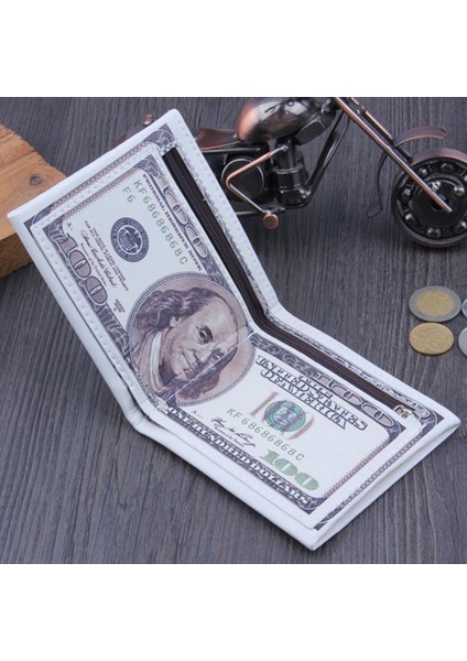 Yeni Moda Tasarımı Unisex Komik Baskı Abd Doları Fatura Cüzdan Kahverengi Deri Cüzdan Bifold Kredi Kartı Fotoğraf Günlük Aksesuarlar (Yurt Dışından)