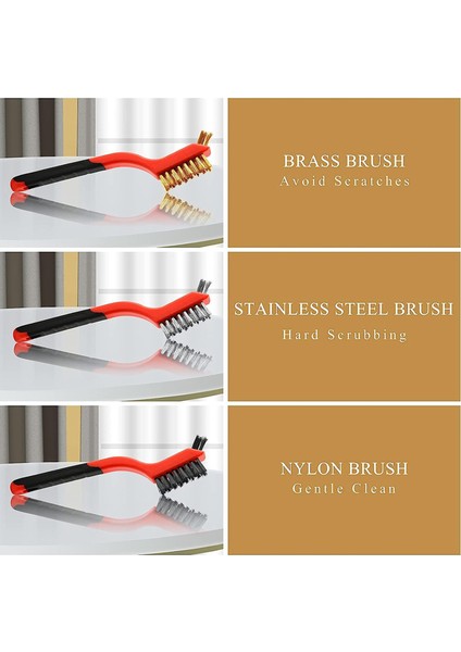8 Adet Küçük Pirinç/paslanmaz/naylon Çelik Çizik Fırçaları Metal + Plastik Boya Kazıyıcı ile Pas, Kir (Yurt Dışından) fiyatları
