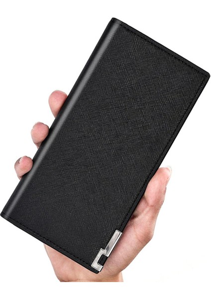 Fabrika Doğrudan Tedarik Yaratıcı Yeni Erkek Cüzdan Uzun Kore Versiyonu Yumuşak Deri Çapraz Desen Ince Cüzdan Cüzdan Erkekler (Yurt Dışından)