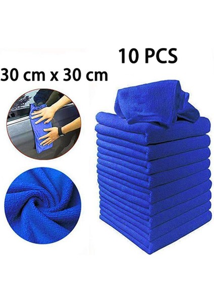 10 Adet Mikrofiber Araba Temizlik Havlusu Otomobil Motosiklet Yıkama Cam Ev Temizlik Küçük Havlu (Yurt Dışından)