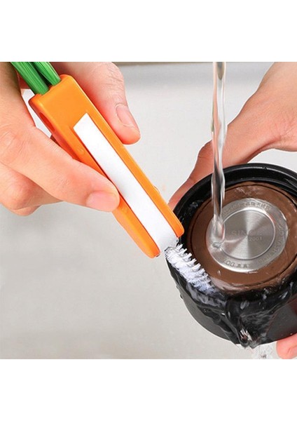 [eğlenceli Canlı] 3'ü 1 Arada Kapak Temizleme Fırçası Biberon Emzik Kapağı Fırçası Oluk Boşluğu Temizleme Araçları Için Çok Fonksiyonlu Ev Temizleme Fırçası (Yurt Dışından) fiyatları