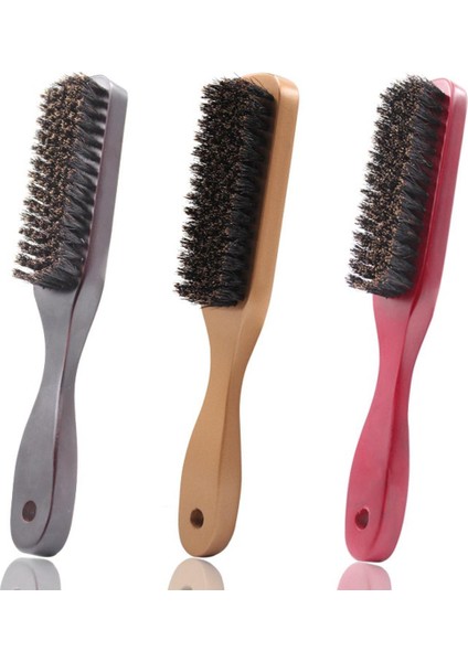 Ahşap Saplı Domuzu Kıl Temizleme Fırçası Kuaförlük Sakal Fırçası Anti Statik Berber Saç Şekillendirici Tarak Tıraş Araçları Erkekler Için (Yurt Dışından)