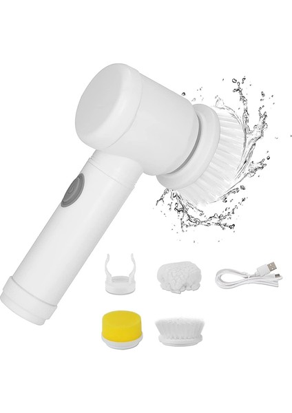 Elektrikli Döner Temizleme Fırçası Kablosuz Mutfak Banyo Ev Temizleme Fırçası Şarj Edilebilir Spin Scrubber (Yurt Dışından)