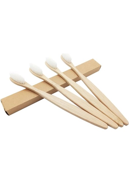 Diş Fırçası Doğal Bambu Çevre Dostu Yumuşak Elyaf Ağız Temizleme Diş Bakımı Ahşap Saplı (Yurt Dışından)