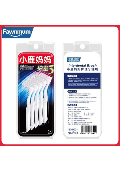 Fawnmum 10 Adet Interdentale Brus L-Vorm Tandenborstel Tandenstokers Gebitsreiniging Tanden Sopa Ipi Ağız Bakımı Diş Ortodonti Aracı (Yurt Dışından)