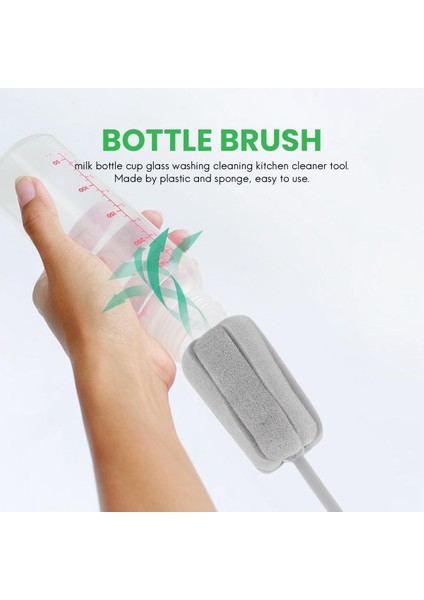 Adet Sünger Fırça Süt Şişesi Bardak Cam Yıkama Temizleme Mutfak Temizleyici Araçları Bardak Temizleme Fırçası Plastik Kısa Saplı (Yurt Dışından)