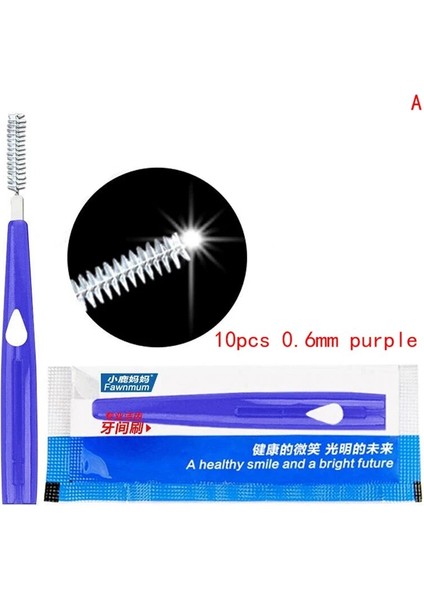 5/10 Adet Diş Arası Fırça Itme-Çekme Kürdan Temiz Diş Fırçaları Parantez Diş Aracı Ortodonti I-Şekilli Diş Fırçası 0.6-1.0mm (Yurt Dışından)