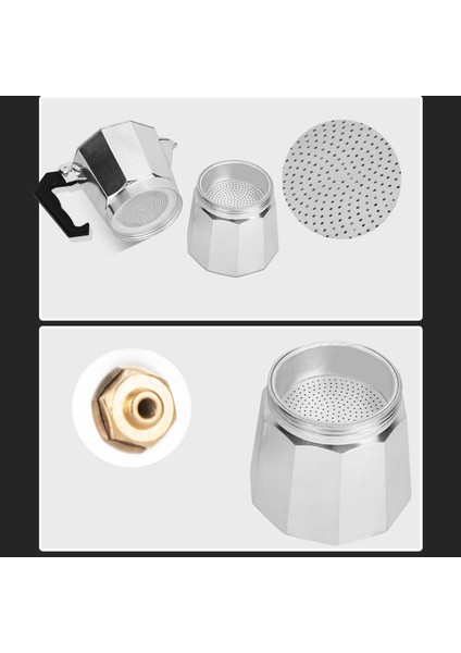 Moka Pot Kahve Makinesi Italyan Ocak Üstü Alüminyum Alaşımlı Avrupa Tarzı Sekizgen Gereçler (Yurt Dışından) modelleri