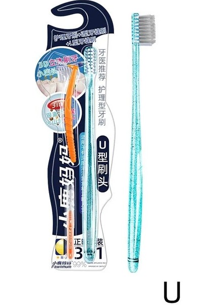 Fawnmum 3'ü 1 Arada Ortodontik Diş Fırçası + Ishape + Lshape Arayüz Fırçası Ortodontik Özel Temiz Diş Ailesi Kombinasyon Seti (Yurt Dışından)