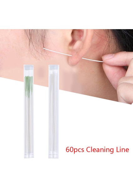 60 Adet Küpe Delik Temizleyici Dezenfeksiyon Kulak Telleri Delik Temizleme Hattı Delme (Yurt Dışından)