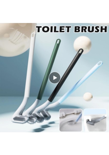 Silikon Tuvalet Fırçaları Banyo Uzun Saplı Tuvalet Temizleme Fırçası Golf Fırça Kafası Hiçbir Ölü Köşe Duvara Monte Tuvalet Fırçası (Yurt Dışından)