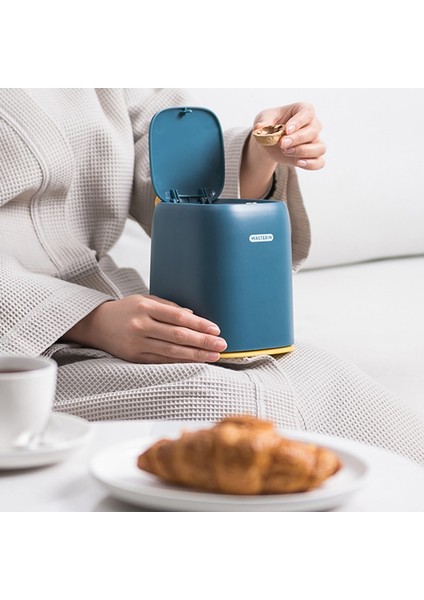 Çöp Kovaları Çok Fonksiyonlu Masaüstü Basınç Kapaklı Çöp Kutusu Mutfak Ofis Çöp Depolama Kovası-Beyaz (Yurt Dışından) fırsatları