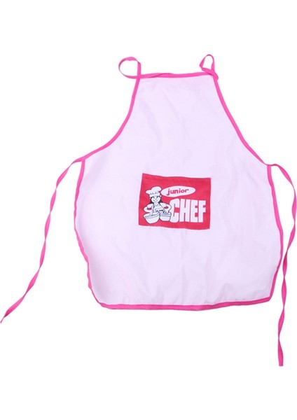 Childs Çocuk Şef Şapkası Önlük Pişirme Pişirme Oğlan Kız Şefler Genç Hediye (Pembe) (Yurt Dışından)