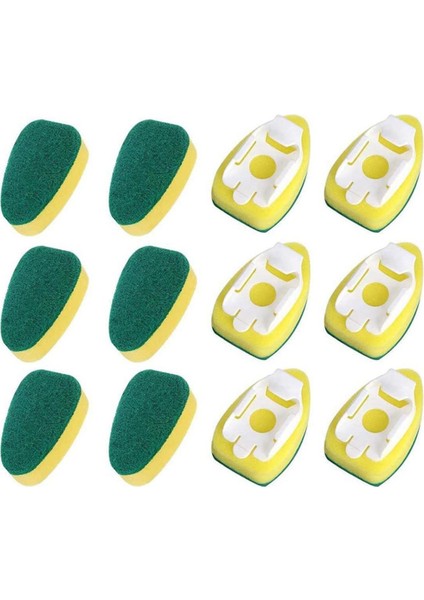 Bulaşık Değneği Fırça Sünger Mutfak Lavabo Tencere Için Yedek Başlıkları (12 Adet) (Yurt Dışından)