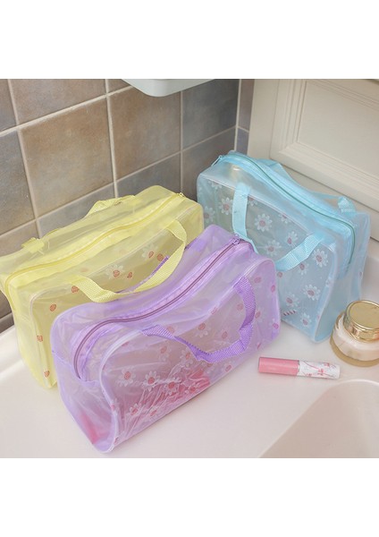 Pvc Şeffaf Kozmetik Çantası Temizle Makyaj Çantası Kadınlar Için Kız Su Geçirmez Fermuar (Yurt Dışından)