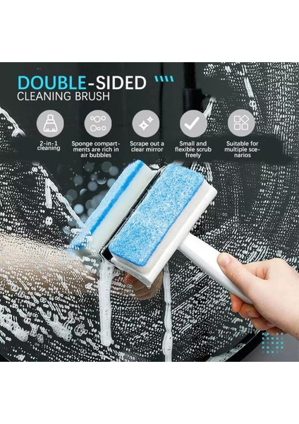 Çift Taraflı Temizleme Fırçası Sprey Pencere Camı Fırçası (Yurt Dışından)