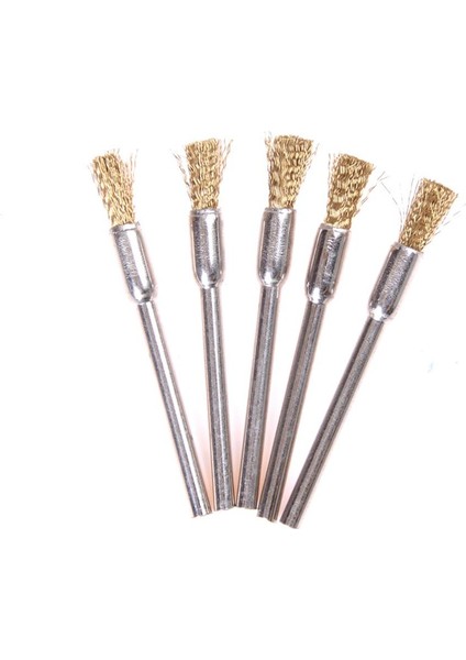 5 Adet 3mm * 5mm Shank Parlatma Pirinç Tel Tekerlek Fırçaları Döner Temizleme Araçları Podazz (Yurt Dışından)