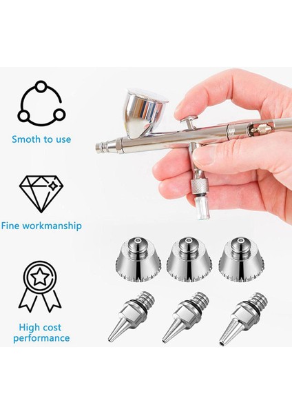 21 Adet Airbrush Nozul Kapağı Kiti Airbrush Iğne Parçaları Yedek Parça (Yurt Dışından)