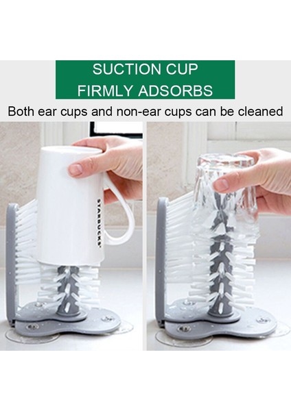 [sıcak] 2 In 1 Su Şişesi Bardak Temizleme Fırçası Scrubber Mutfak Lavabo Içecek Kupa Cam Bardak Temizleyici Fırça Vantuzlu Temizleme Aracı (Yurt Dışından) fırsatları