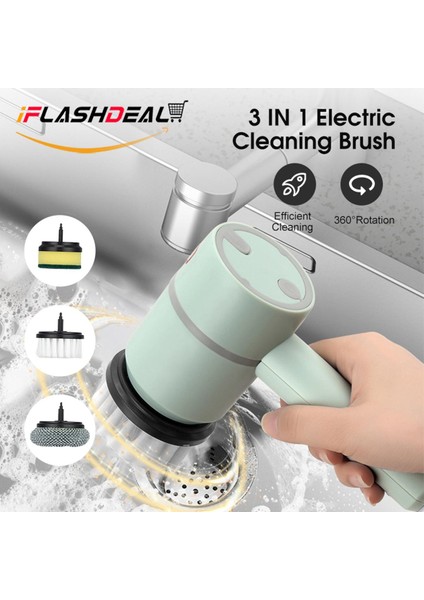 Iflashdeal Elektrikli Temizleme Fırçası Ev Temizleme Fırçası Elektrikli Kablosuz Temizleme Fırçası El Temizleme Fırçası Mutfak Banyo Için Çok Fonksiyonlu Temizleme Fırçası (Yurt Dışından)